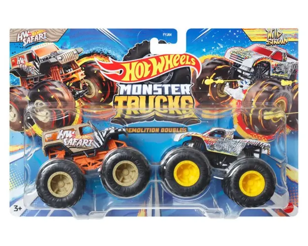 Set 2 masini Monster Truck, Hot Wheels, HW Safari si Wild Streak, HWN58