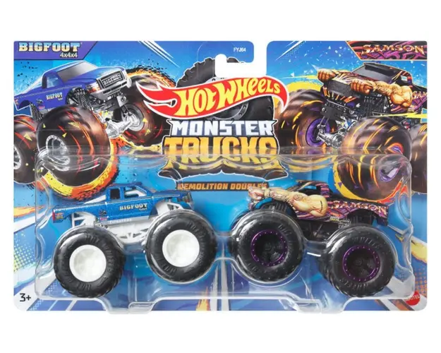 Set 2 masini Monster Truck, Hot Wheels, Bigfoot si Samson, HWN59