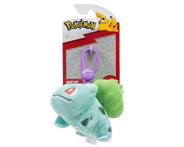 Jucarie de plus cu agatatoare, Pokemon, Bulbasaur, 7 cm