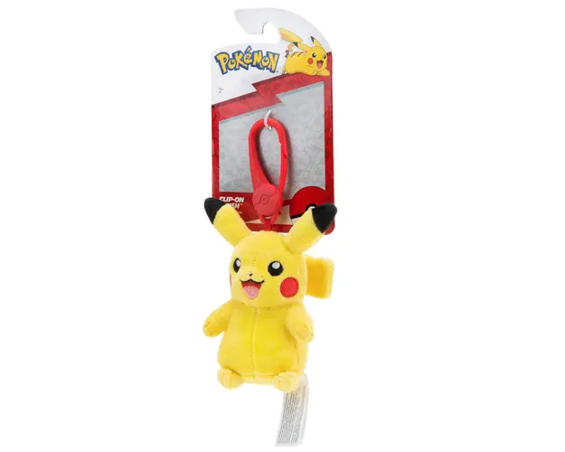 Jucarie de plus cu agatatoare, Pokemon, Pikachu, 7 cm