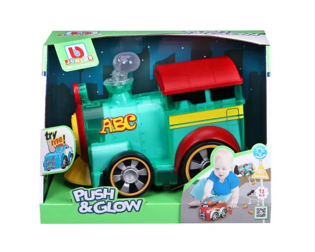 Tren cu lumini si sunete, Bburago Junior, Push And Glow