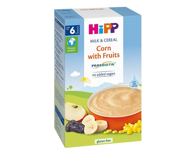 Cereale cu porumb si fructe, Hipp, 250 g