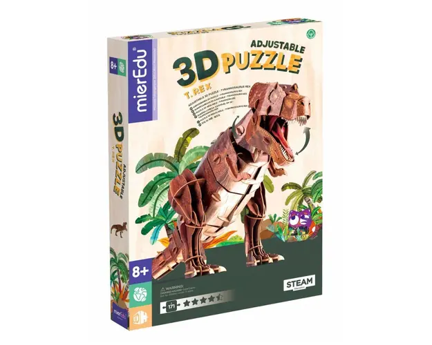 Puzzle 3D reglabil, mierEdu, Tyrannosaurus Rex Deluxe, 171 piese