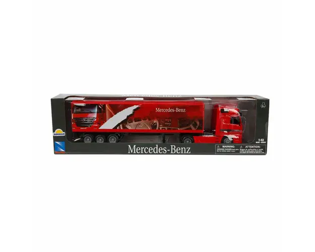 Camion metalic cu remorca, Mercedez Benz Actros, 1:43