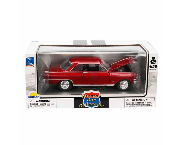 Masina metalica, New Ray, 1964 Chevy Nova SS, 1:25, Rosu
