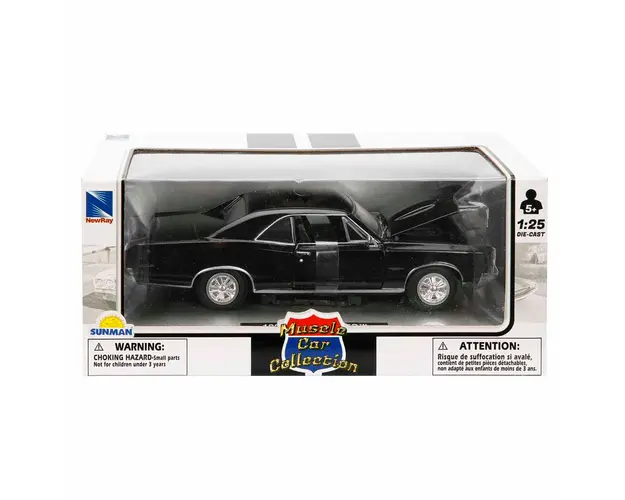 Masina metalica, New Ray, 1966 Pontiac GTO, Negru, 1:25