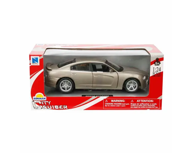 Masina metalica, New Ray, Dodge Charger, 1:24, Gri