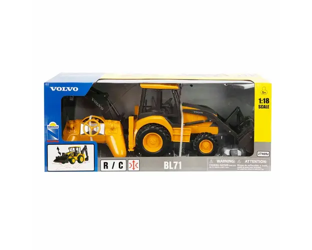 Buldoexcavator cu telecomanda, New Ray, Volvo BL71, 1:18