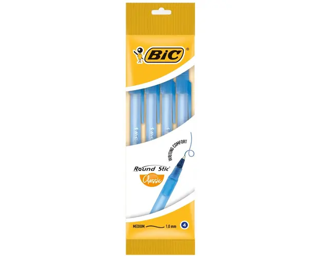 Set 4 pixuri Round Stic Bic, Albastru