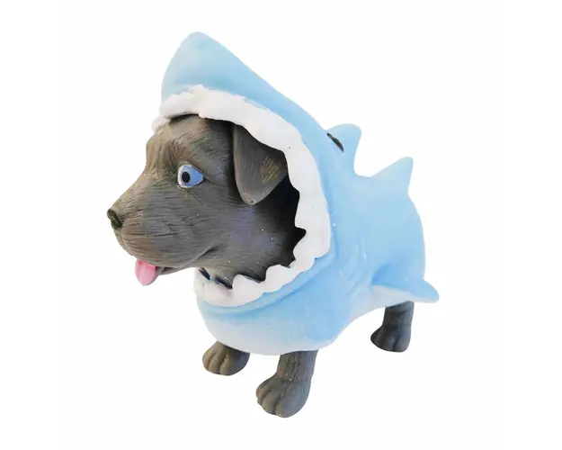 Mini figurina, Dress Your Puppy, Pitbul in costum de rechin, S1
