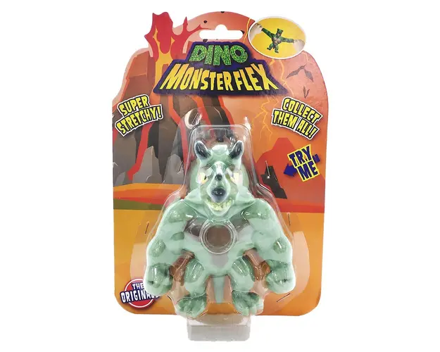 Figurina Monster Flex Dino, Monstrulet care se intinde, Tricerox