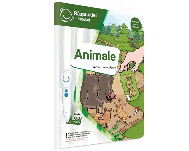 Carte interactiva cu autocolante, Raspundel Istetel, Animale