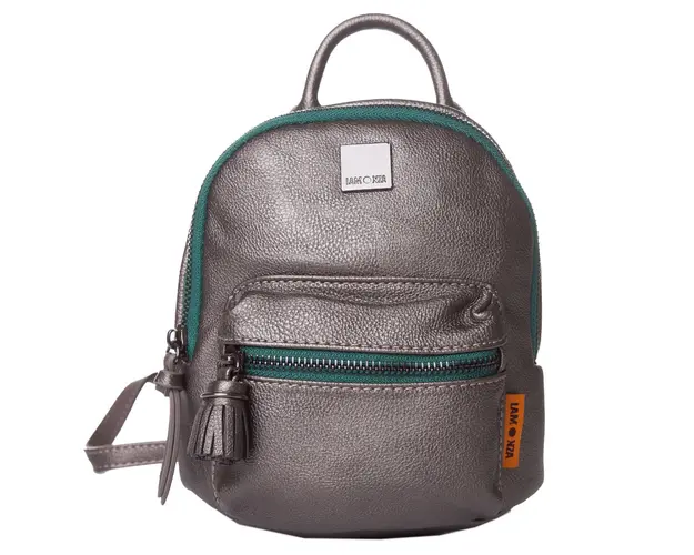 Rucsac dama Lamonza Daisy, Argintiu, 17 cm