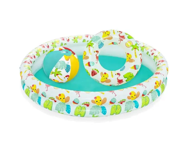 Set piscina gonflabila cu 2 inele Bestway, 122 x 20 cm