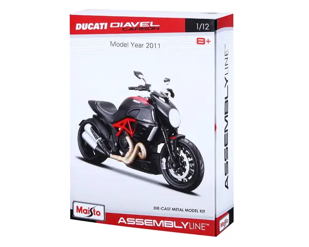Motocicleta de asamblat, Maisto, Ducati Diavel Carbon, 1:12, Negru
