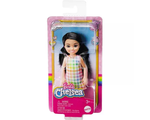 Papusa Barbie Chelsea, Plaid Dress, HKD91