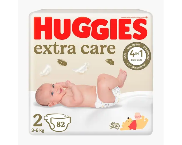 Scutece Huggies, Elite Soft Mega, Marimea 2, 82 buc, 3-6 kg