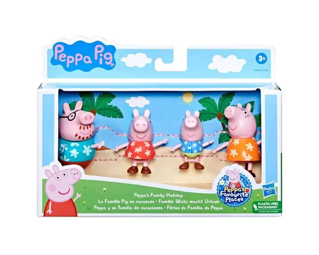 Set figurine Peppa Pig, Familia lui Peppa Pig in Vacanta, F8082