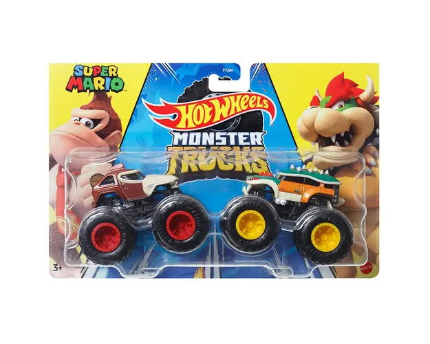 Set 2 masini Monster Truck, Hot Wheels, Super Mario Donkey Kong and Browser, HWN69