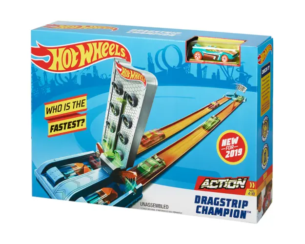 Set de joaca Circuit cu obstacole Hot Wheels, Dragstrip Champion GBF82