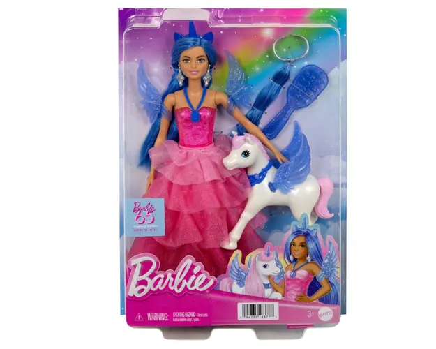 Papusa printesa Barbie cu unicorn, HRR16