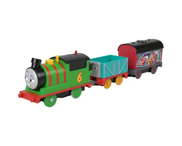 Locomotiva motorizata cu 2 vagoane, Thomas and Friends, Great Graffiti Percy, HTN41