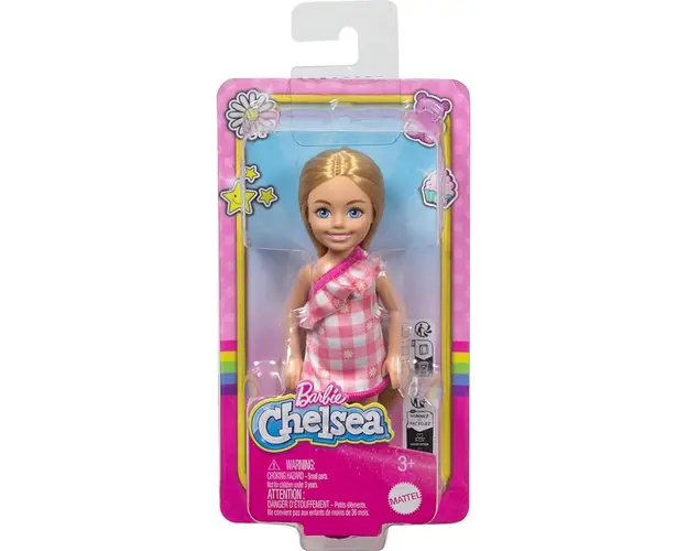 Papusa Barbie Chelsea, Checked Dress, HXM95