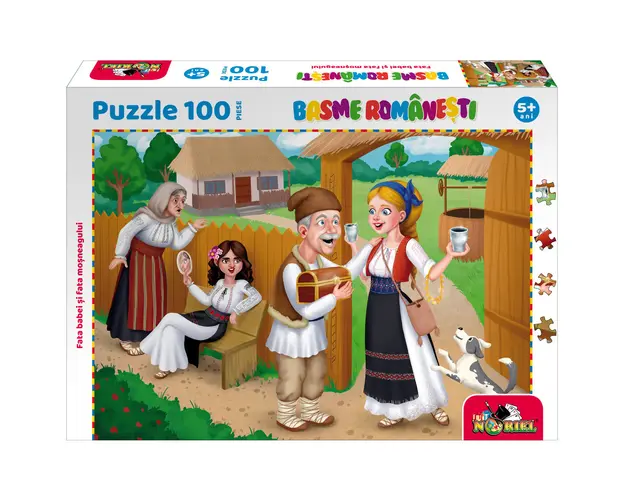 Puzzle 100 piese, Noriel Basme Romanesti, Fata babei si fata mosneagului
