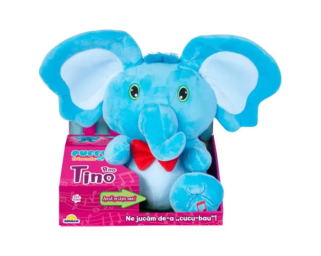 Jucarie de plus interactiva Puffy Friends - Tino Boo Elefantel