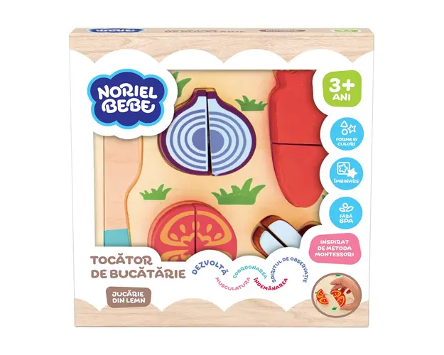 Jucarie din lemn Noriel Wood, Tocator de bucatarie cu legume
