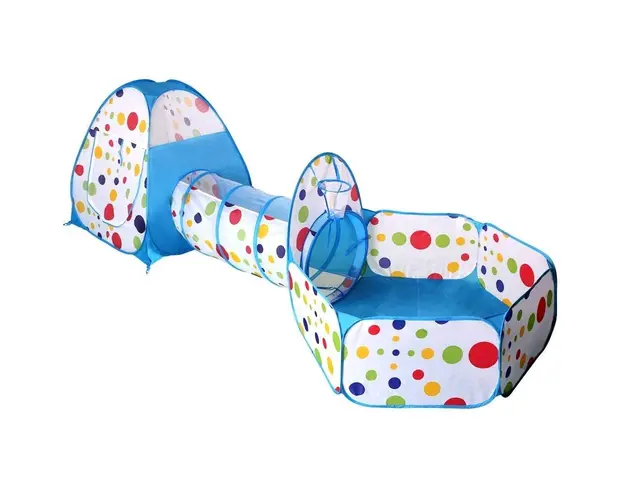 Set de joaca Cort cu tunel pentru copii King Sport, Albastru