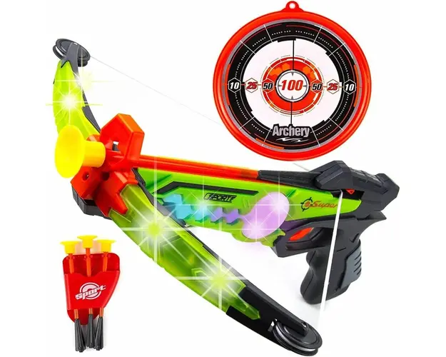 Arbaleta cu 7 moduri iluminare sageti si tinta, King Sport