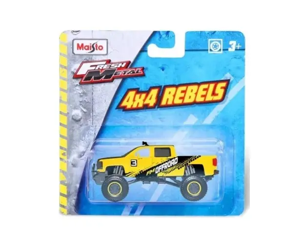 Masinuta Maisto Fresh Metal 4X4 Rebels,11 cm, Galben