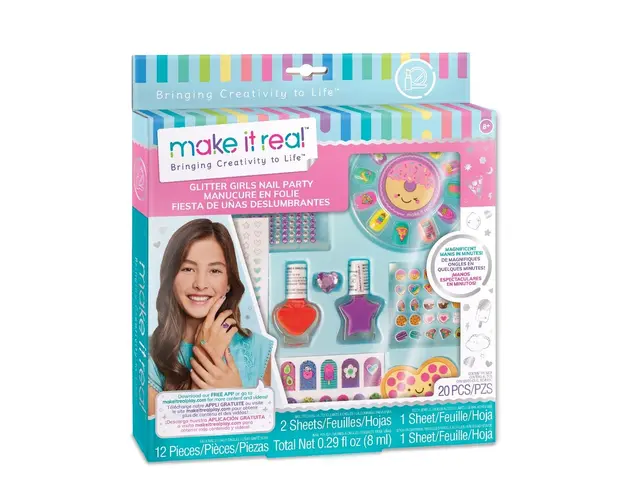 Set manichiura Make It Real - Glitter Girls Nail Party, Unghii traznite