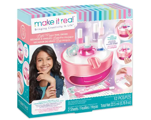 Set manichiura lampa si lac de unghii, Make It Real, 12 piese