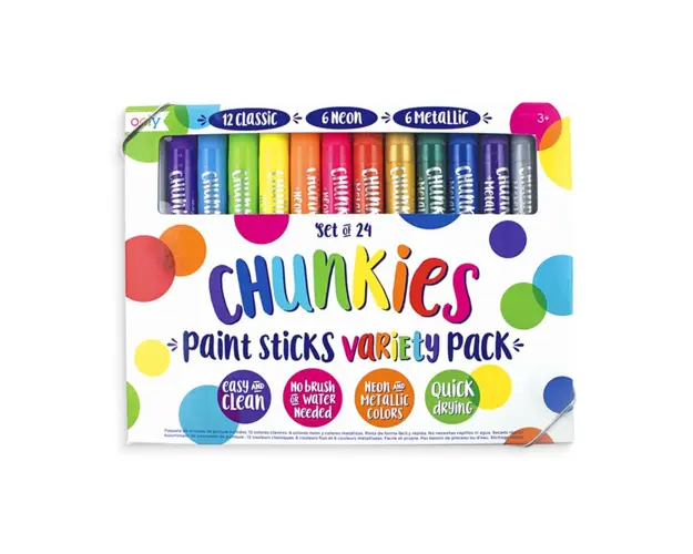 Creioane tempera solida Ooly, Chunkies, 24 buc