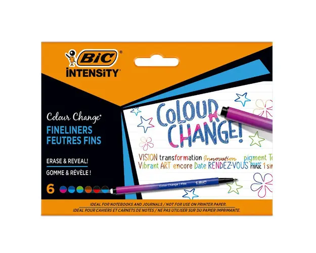 Set 6 fineliner, Bic Intensity Color Change