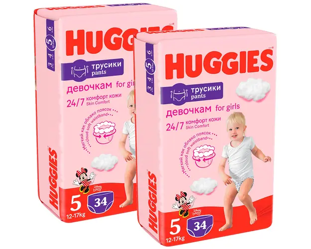 Scutece chilotel Huggies Pants Jumbo, Nr 5, Girl, 12-17 kg, 68 buc