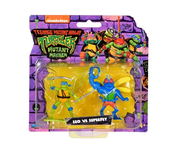Set 2 mini figurine, Testoasele Ninja, Leo Vs Superfly