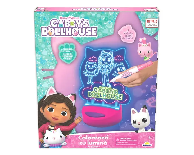 Coloreaza cu lumina, Gabbys Dollhouse, Paint N Lite