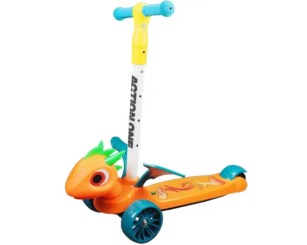 Trotineta cu roti luminoase Flying Dragon, Action One, Orange