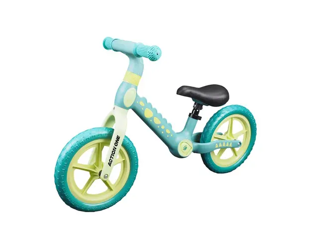 Bicicleta fara pedale pentru copii 2-5 ani, Action One Spiky, 12 inch, Verde