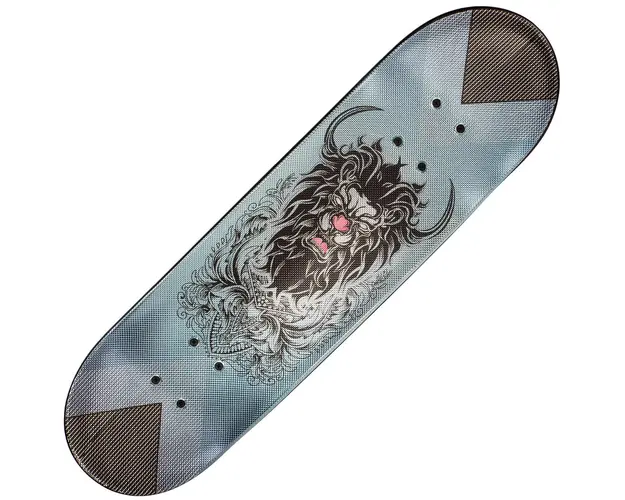 Skateboard Action One, dublu print, aluminiu, 70 x 20 cm, Multicolor, The King