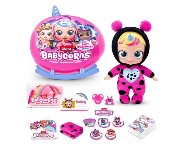 Jucarie de plus surpriza, Rainbocorns, Babycorns, 15 surprize