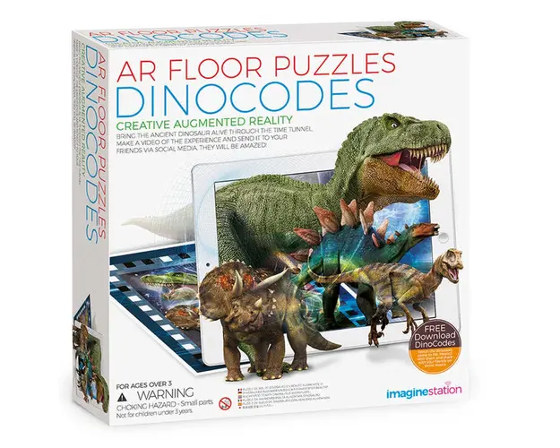 Puzzle de podea cu realitate augmentata 4M, Dinozauri, 16 piese