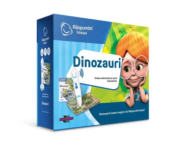 Carte interactiva si creion, Raspundel Istetel, Dinozauri