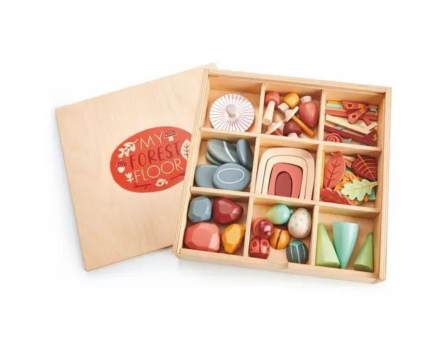 Set, Colectia de comori forestiere din lemn, Tender Leaf Toys, My Forest Floor, 50 piese