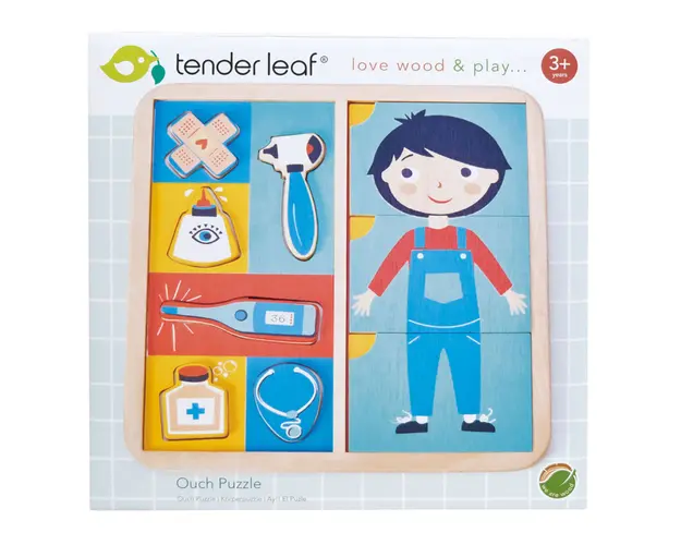 Puzzle educativ din lemn premium, Tender Leaf Toys, Corpul uman, 12 piese
