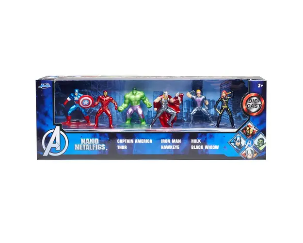Set 6 mini figurine metalice, Jada, Marvel, 4 cm