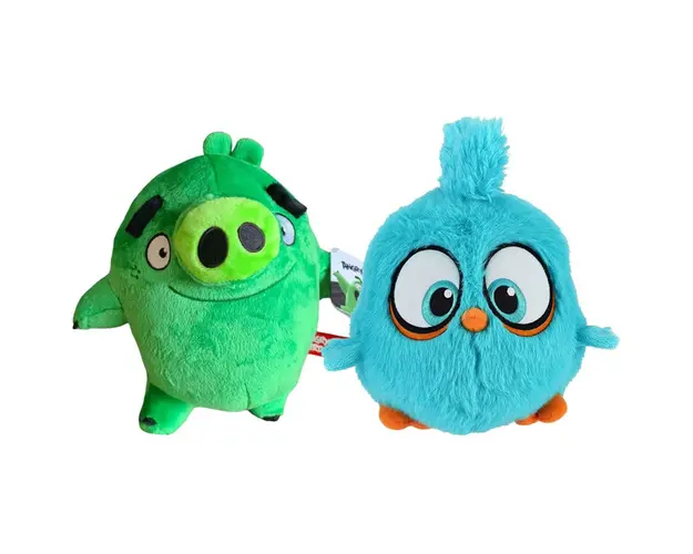 Set 2 jucarii de plus Angry Birds, Leonard 20 cm si Blue Bird 18 cm